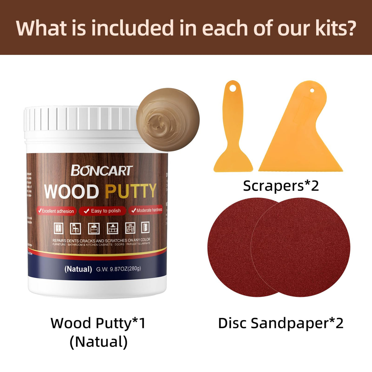 Boncart non-toxic wood filler ensures safe use on furniture.