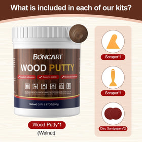 Boncart wood furniture repair across cabinets, tables, and floors