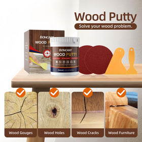 Boncart sanding session showing cured putty for a smooth finish.