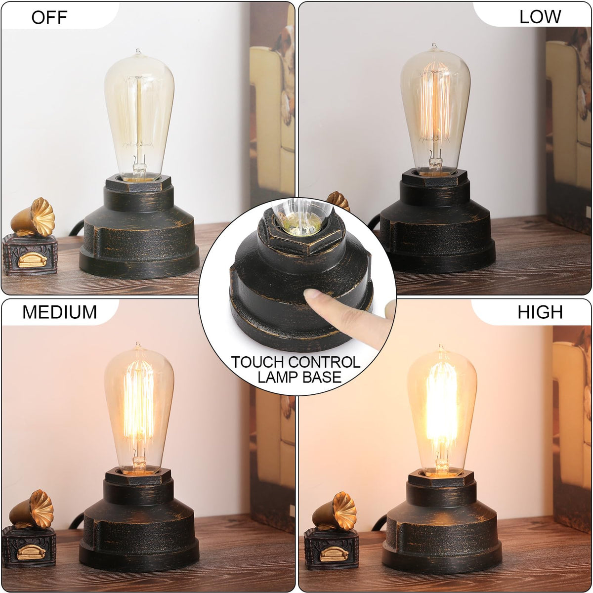 Boncoo industrial steampunk lamp base featuring antique rust finish for living room decor