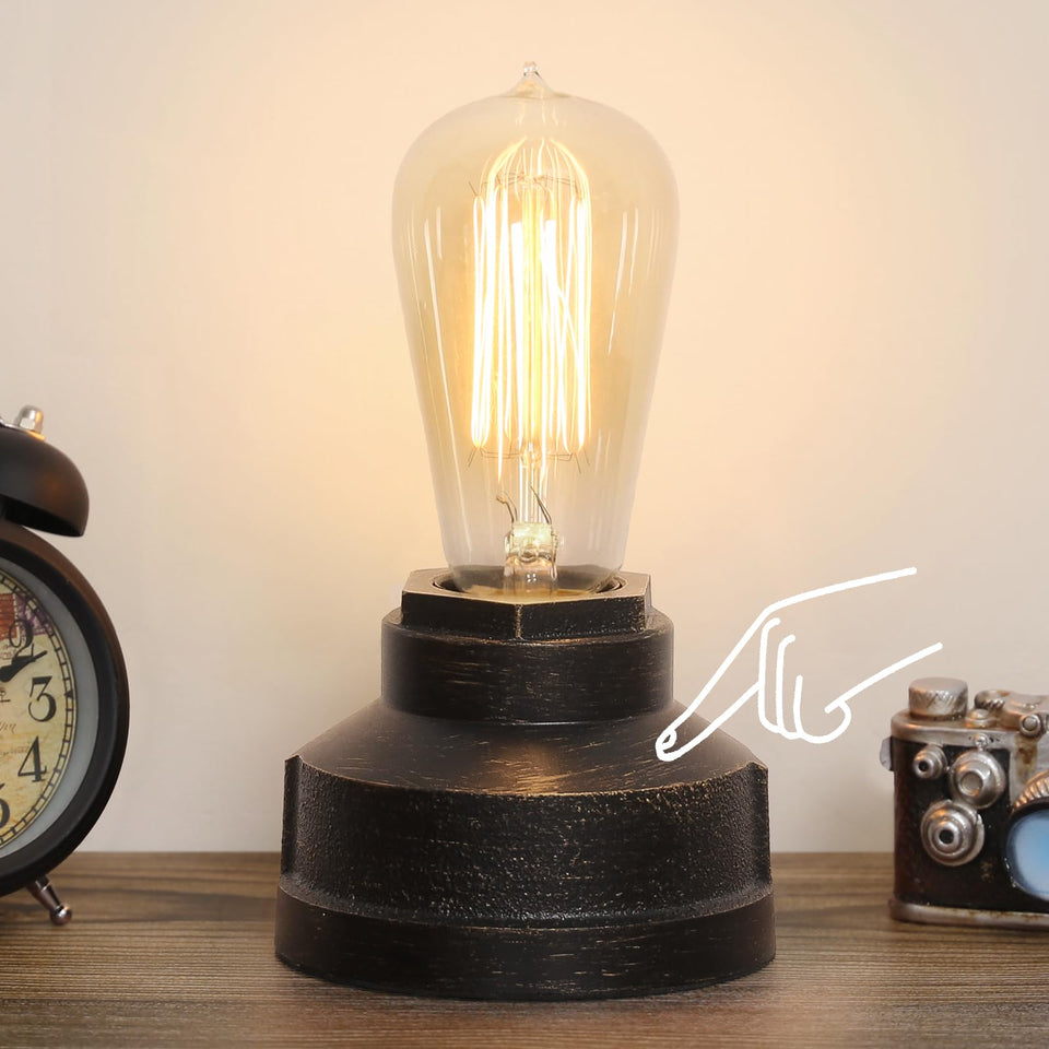 Boncoo small touch-control table lamp base with three brightness levels for bedside lighting