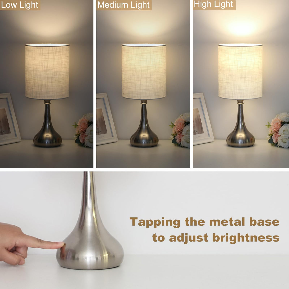 Boncoo table lamp anti-slip mat keeps it steady on a nightstand