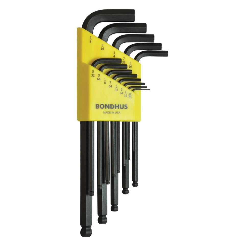 Bondhus 10937 Balldriver L-wrenches in Bondhex case for compact organization.