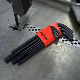 Bondhus 10999 wrenches in slots with secure locking for portable use.