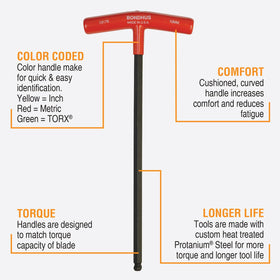 Bondhus 13189 balldriver 2mm T-handle for precise work