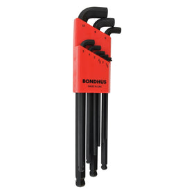 Bondhus 16599 stubby balldriver L-wrenches stored securely in Bondhex case.