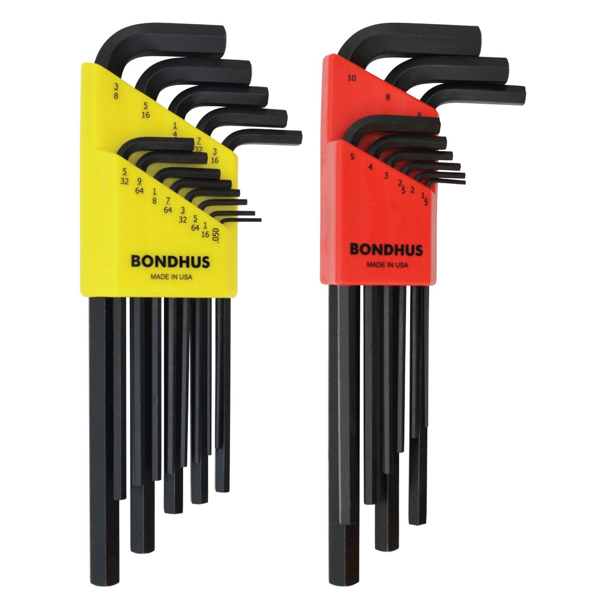 Bondhus 22199 long-arm hex L-wrenches in Bondhex case for quick organization.