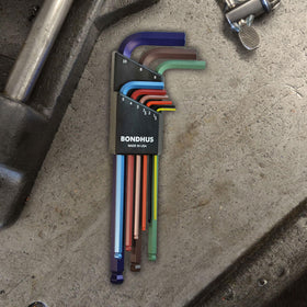 Bondhus 69499 ball-end L-wrench set ColorGuard 10 mm with durable finish for assembly.