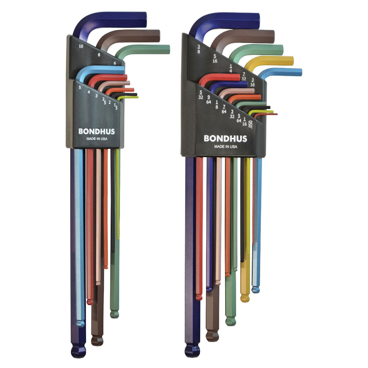 Bondhus 69600 Ball End L-Wrench Set ColorGuard with color-coded tips for quick selection