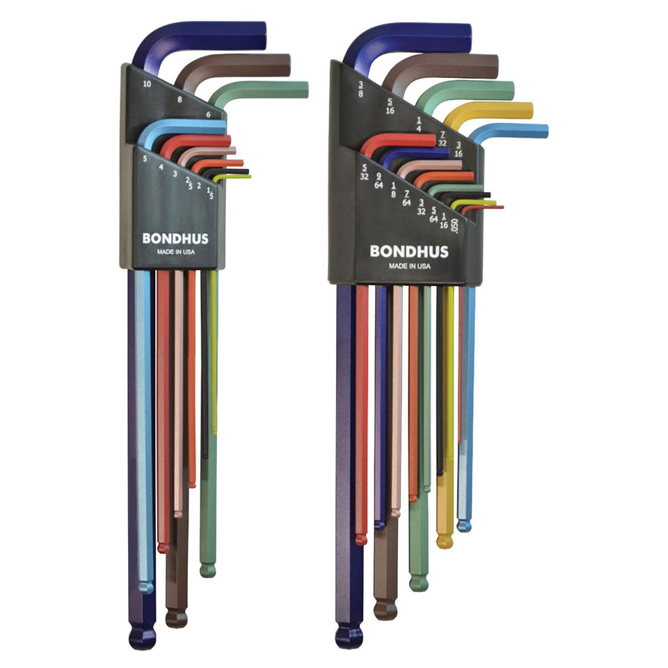 Bondhus 69600 Ball End L-Wrench Set ColorGuard with color-coded tips for quick selection