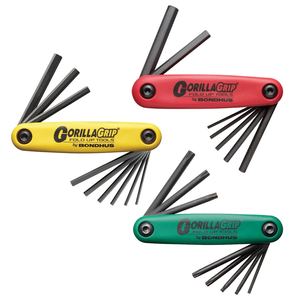 Bondhus Gorillagrip fold-up triple pack compact for pocket-ready field work.