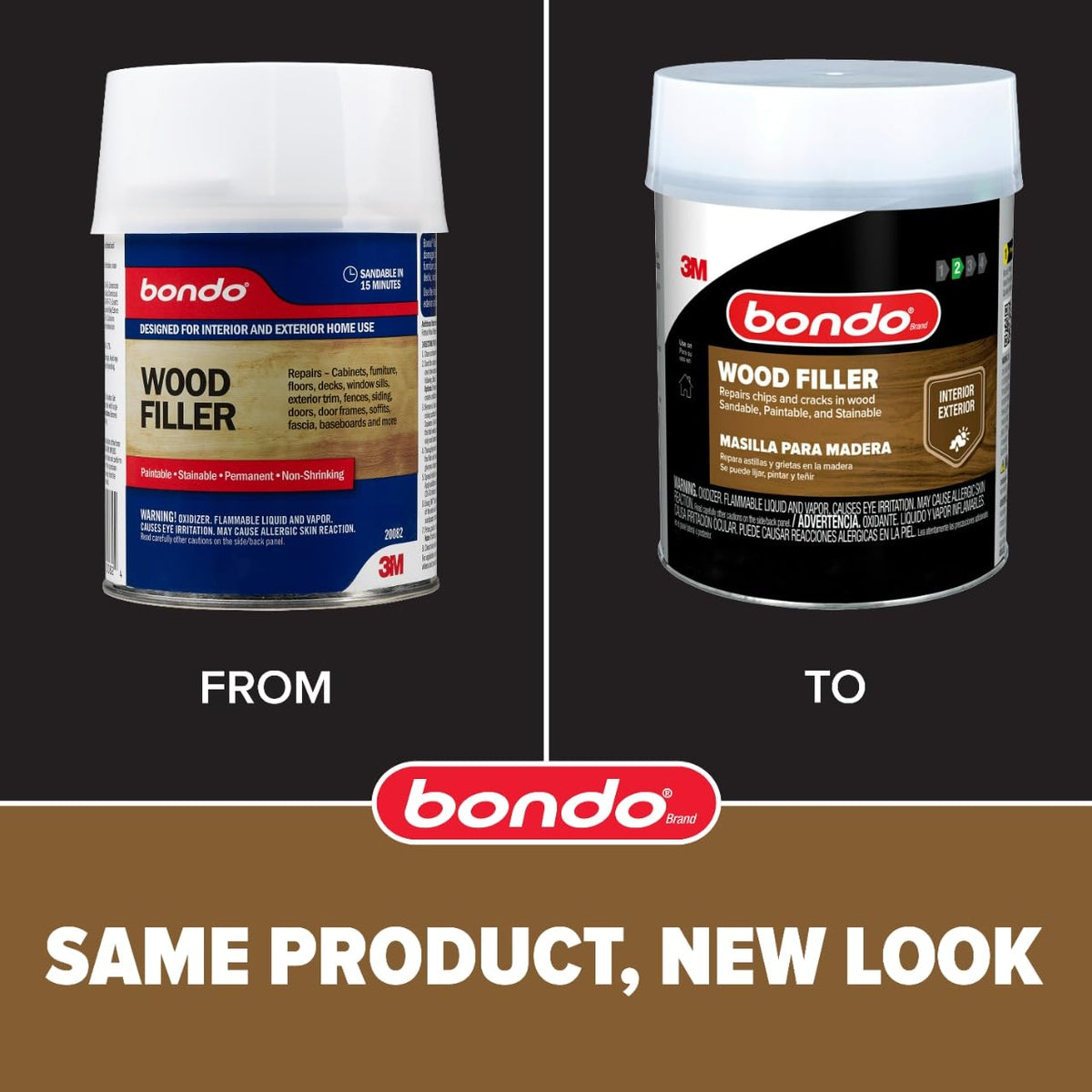 Bondo blue cream hardener bottle shown with filler for fast curing