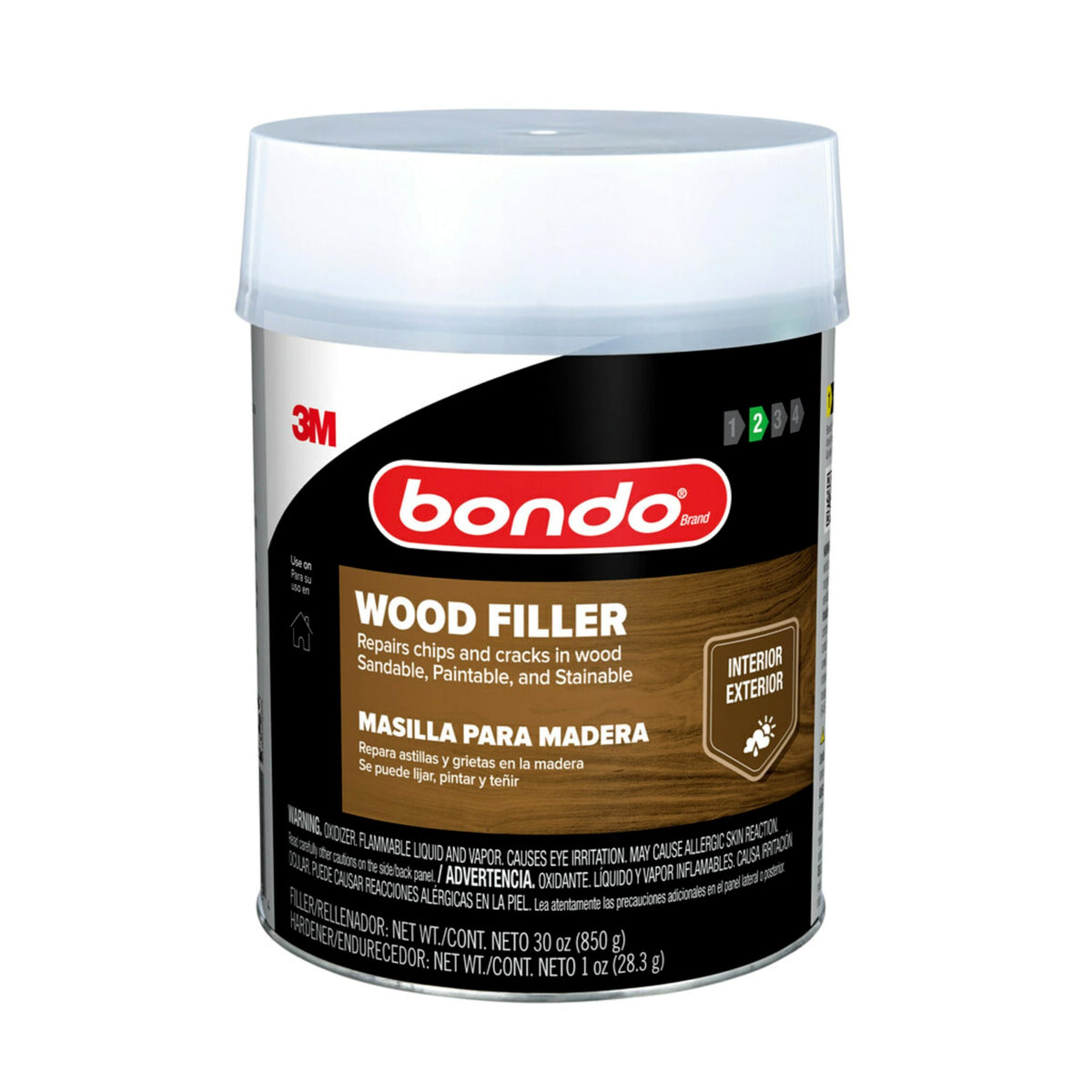 Bondo Wood Filler container ready for permanent repairs on wood