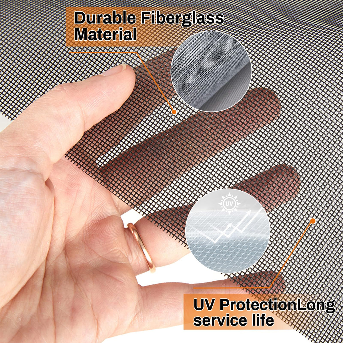 BONLACES fiberglass screen material offers UV protection and durability
