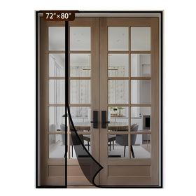 BONLACES reversible side-opening screen door 74x82 offers easy access and clear visibility.