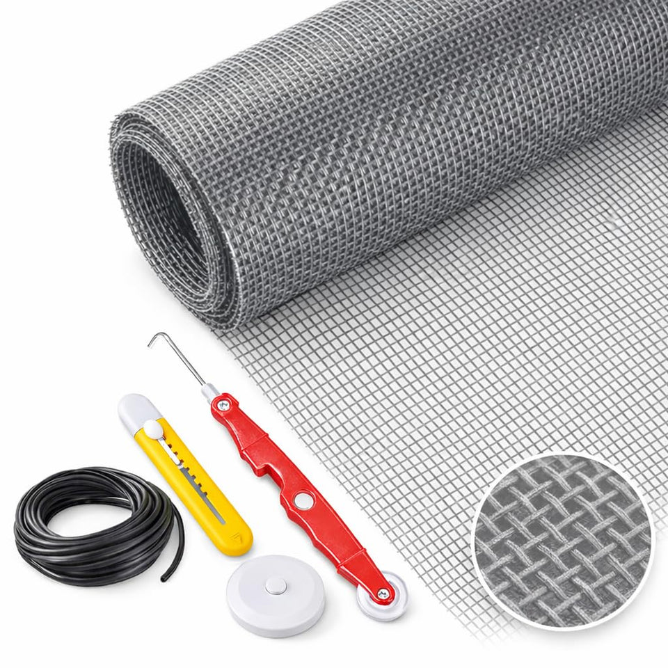 BONLACES window screen kit 48x158 fiberglass for durable sun protection and easy replacement