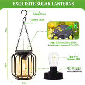 Filament LED design from BONLION lanterns adds vintage charm.