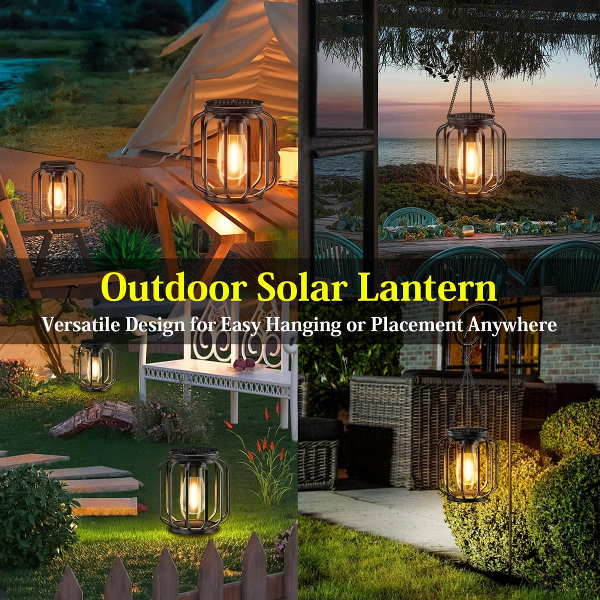 BONLION IP65 waterproof lantern withstands rain and snow for year-round use.