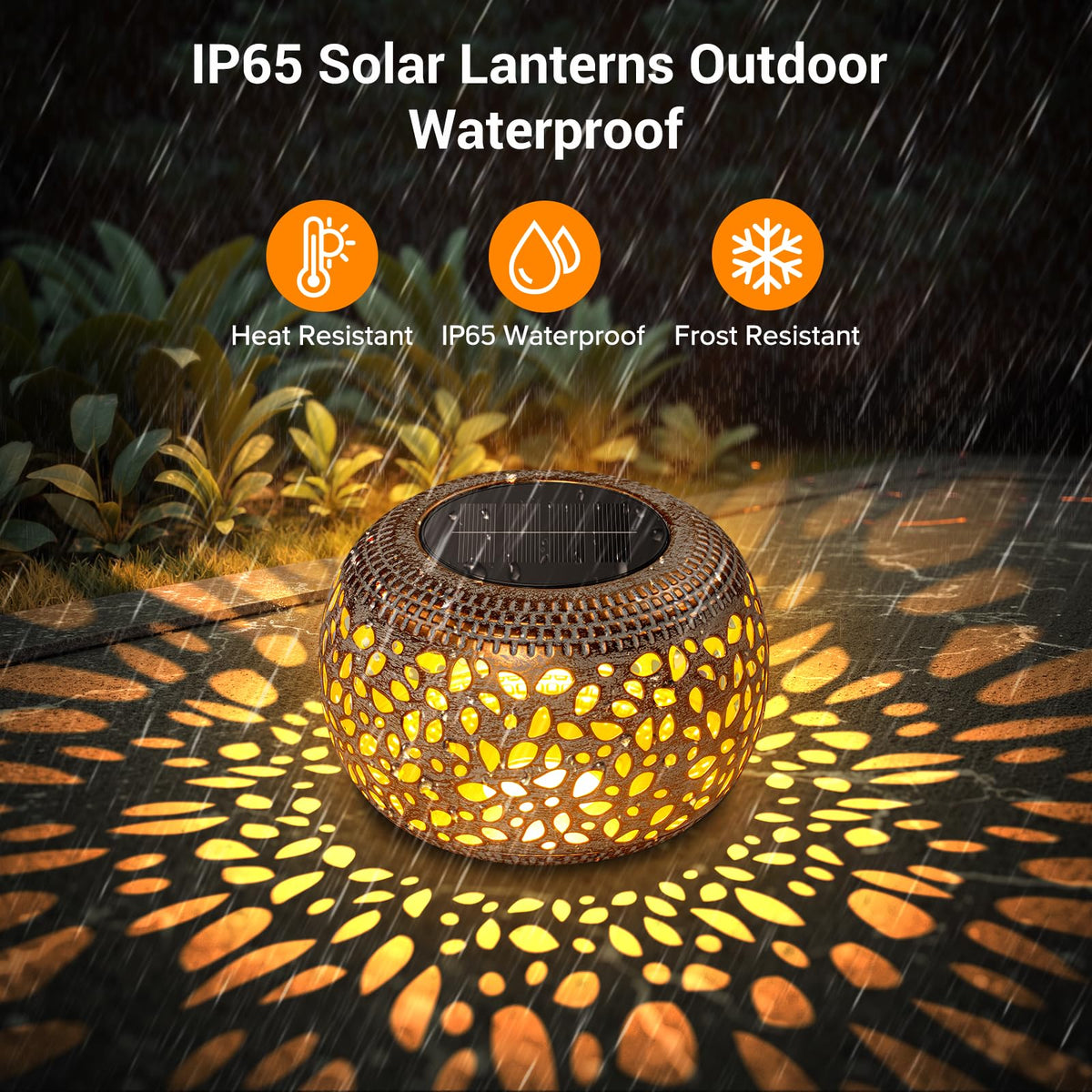 BONLION outdoor waterproof lantern provides eco-friendly illumination for gardens and patios.
