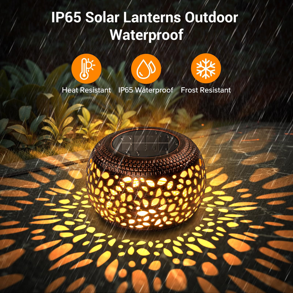 Bonlion solar lantern garden path decor with soft glow