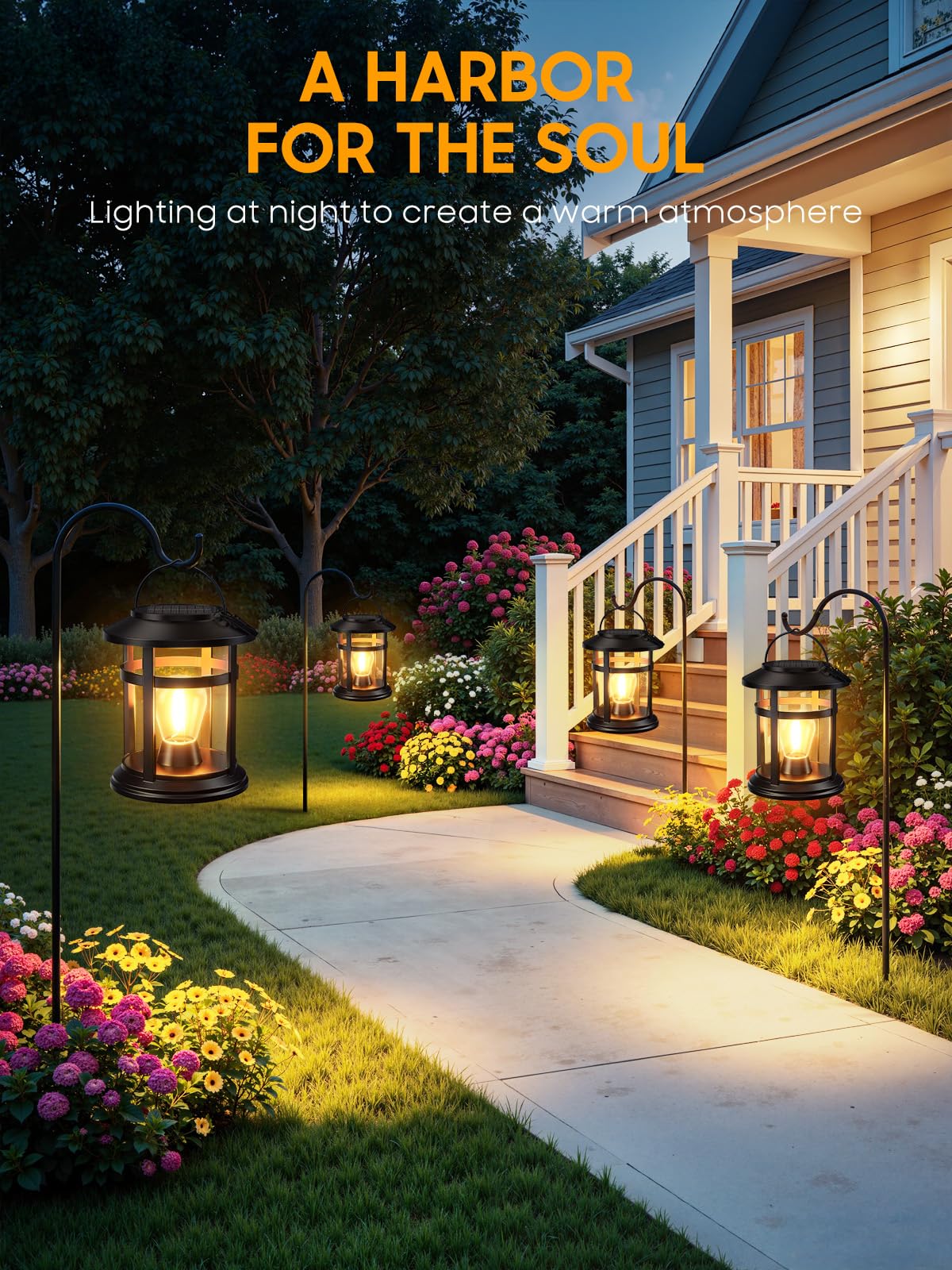 BONLION lanterns enhance garden and patio decor with a cozy glow.