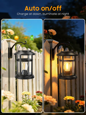 Monocrystalline solar panel improves charging efficiency for practical outdoor lighting.