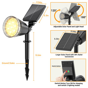 BONLION solar spot light evening ambiance with warm white glow