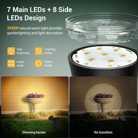 BONLION solar spot light pathway lighting along garden path