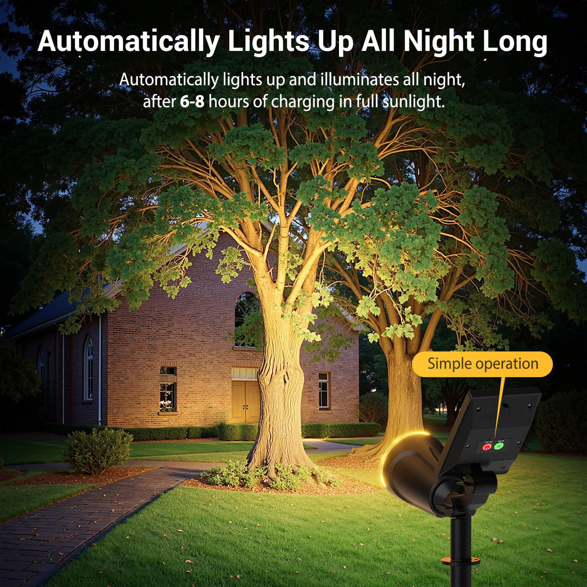 BONLION solar spot light tree accent creating spotlighted foliage