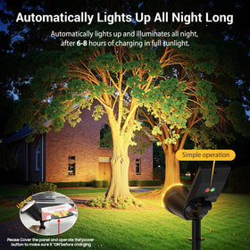 BONLION solar spotlight with 120° panel and 180° head for precise lighting