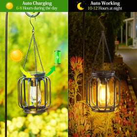 Two-pack outdoor lanterns by BONLION brighten yards, patios, and gardens.