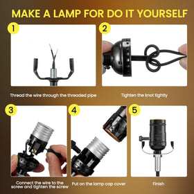 Bonlux lamp repair kit assembly step illustration demonstrates base options