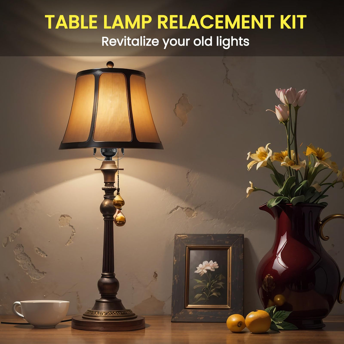 Bonlux lamp repair kit UL-listed badge close-up