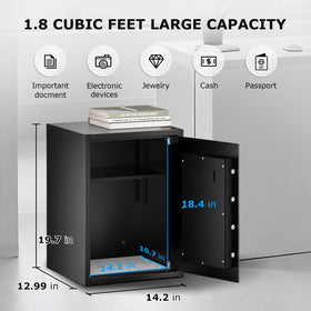 Bonsaii safe box digital lock with code and key options