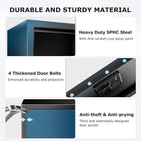 Bonsaii safe box mounting holes for wall or floor installation