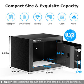 Internal compartment of Bonsaii Safe Box shown for cash and jewelry organization