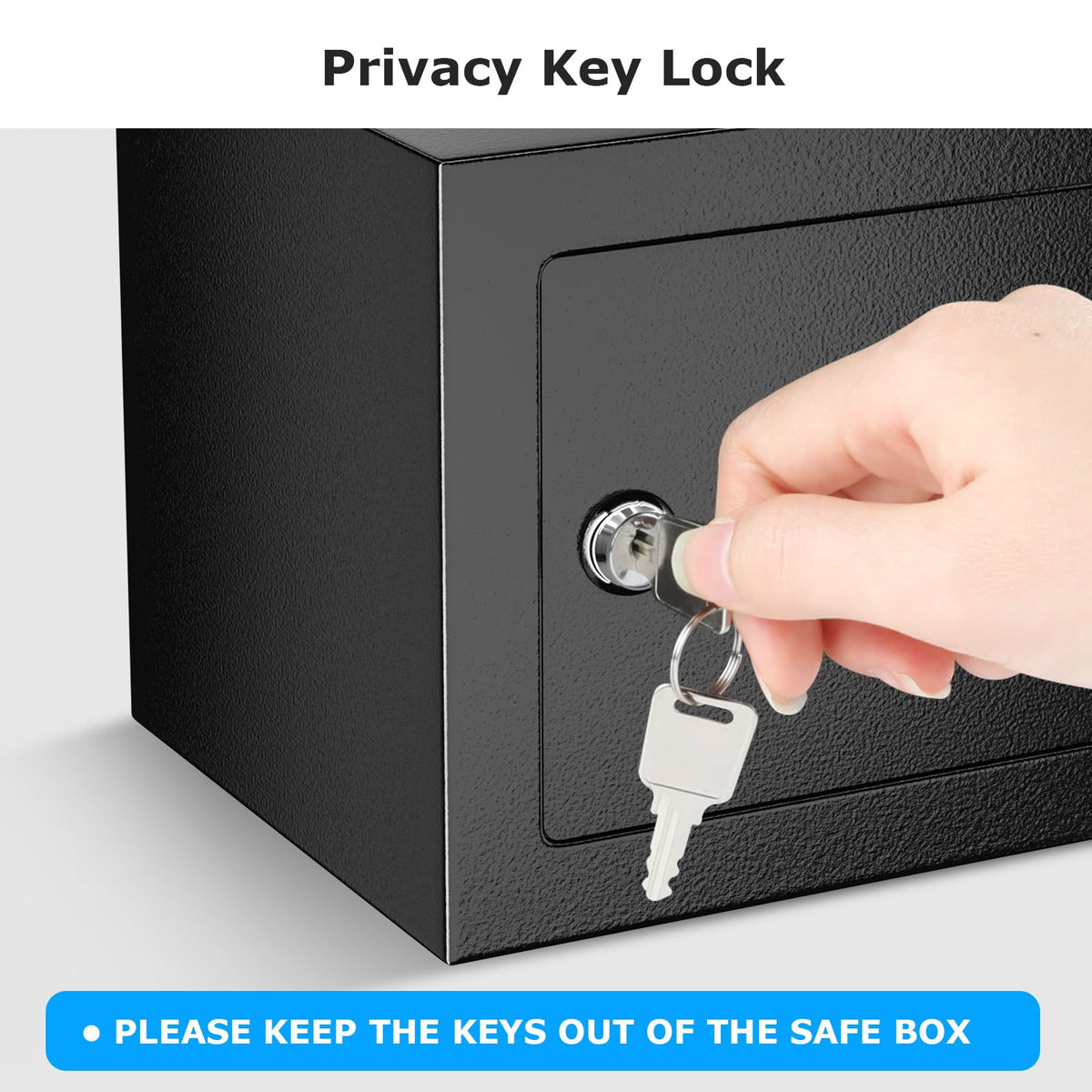 Bonsaii safe box opened reveals interior capacity for cash and jewelry.