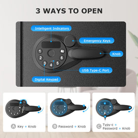 Bonsaii Safe predrilled holes with expansion screws for stable wall mounting.
