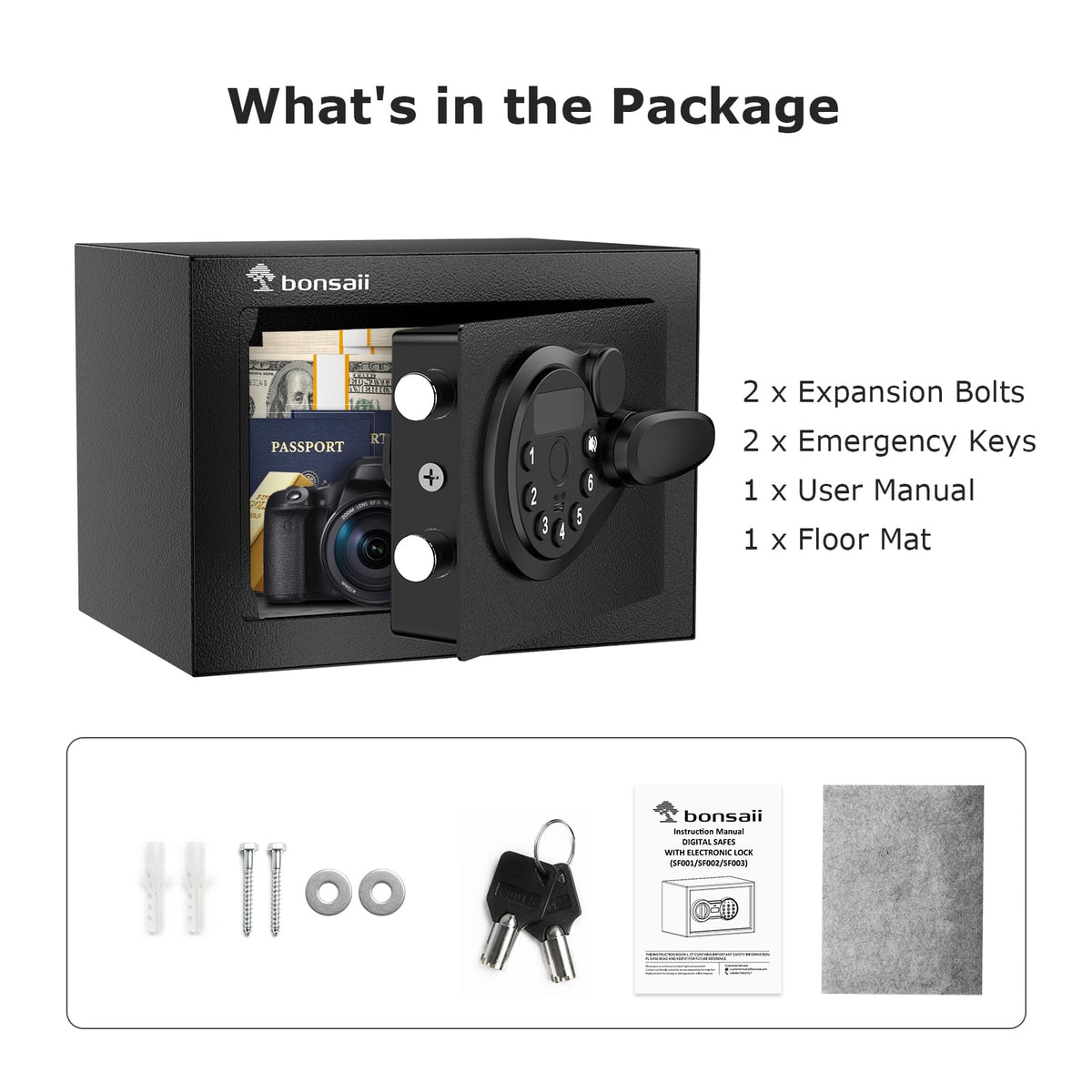 USB-C port on Bonsaii Safe Box for power backup