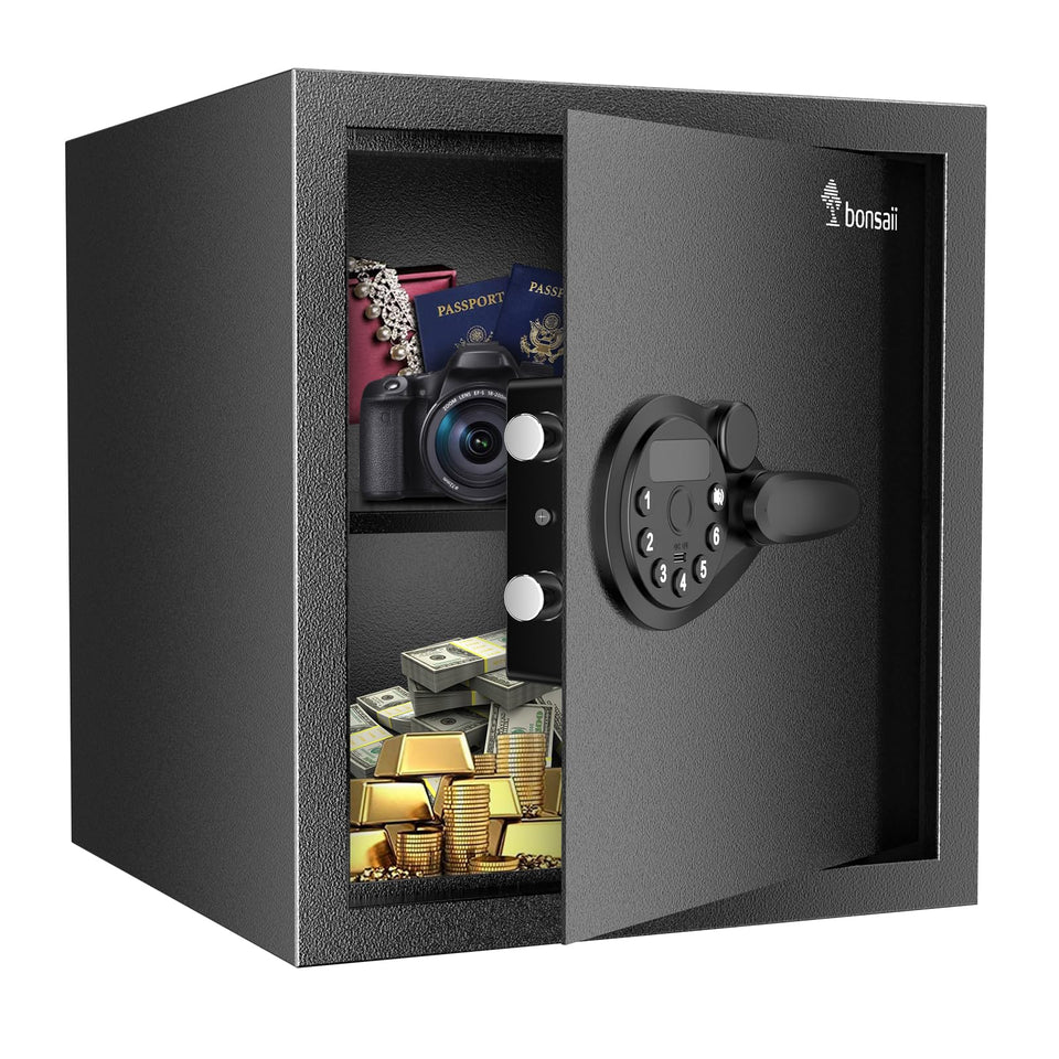 Bonsaii security safe box with digital keypad lock for quick access and protection