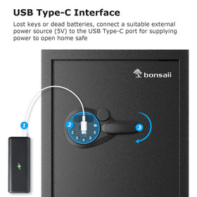Bonsaii safe box interior dimensions showcasing storage space
