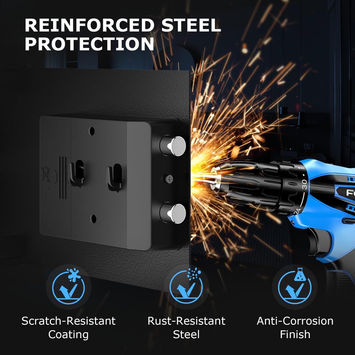 Bonsaii SF002 wall or cabinet mounting with pre-drilled holes