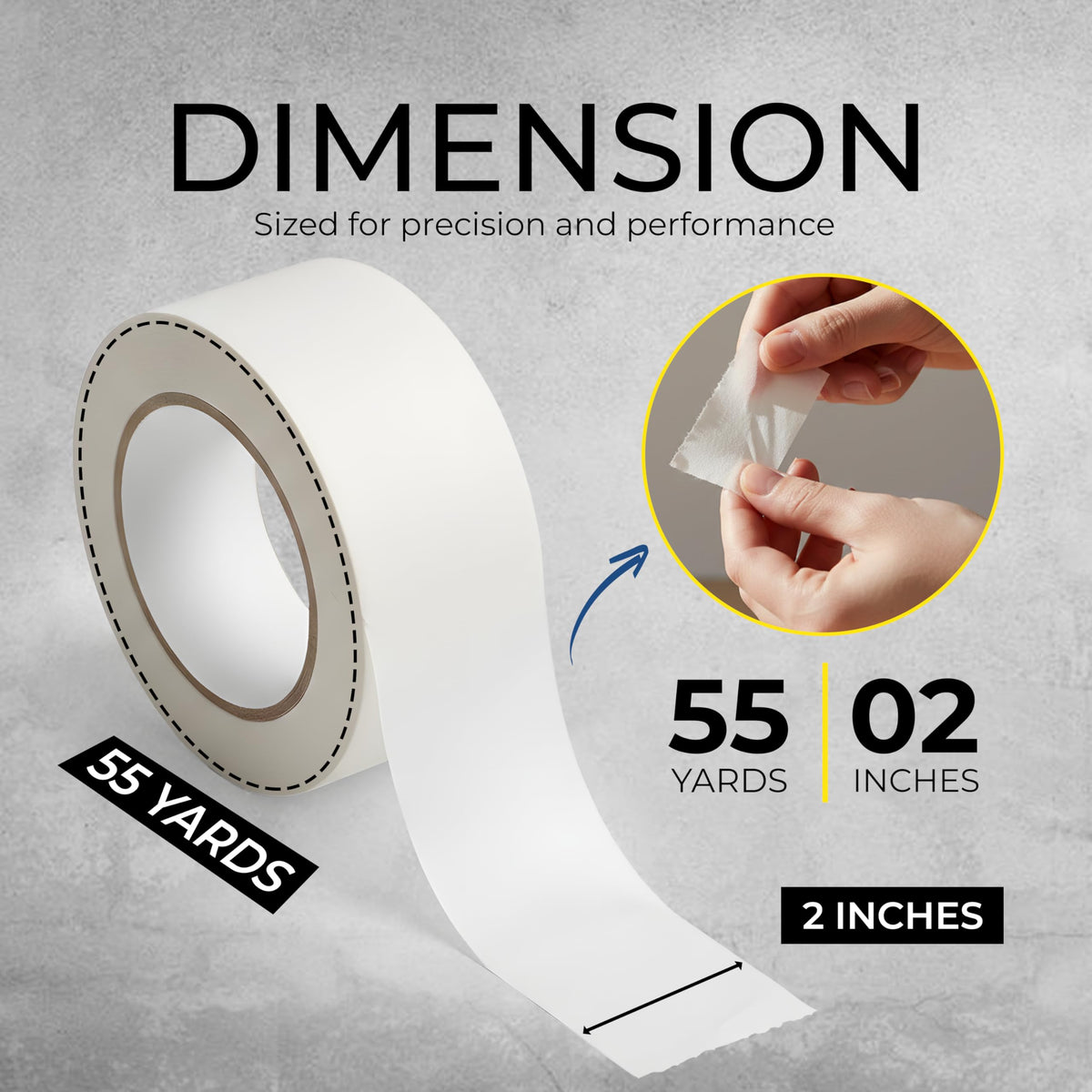 BONSTOCK white painter's tape 2in demonstrates clean adhesion for precise lines.