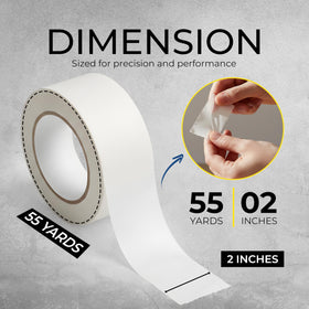 BONSTOCK white painter's tape 2in demonstrates clean adhesion for precise lines.
