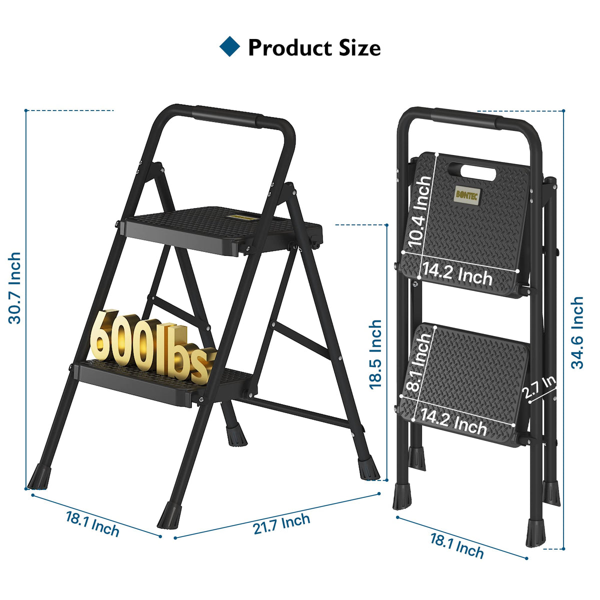 BONTEC lightweight design makes the ladder portable around the house.