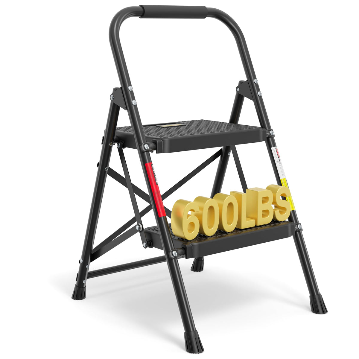 BONTEC 2-Step Ladder folded compact for easy storage.