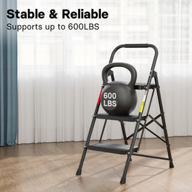 BONTEC ladder wide non-slip pedals for secure footing.