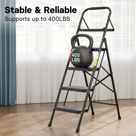 BONTEC 4-Step Ladder handrail with soft sponge grip for comfortable support