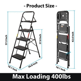 BONTEC 4-Step Ladder wide steps boost stability during climbs