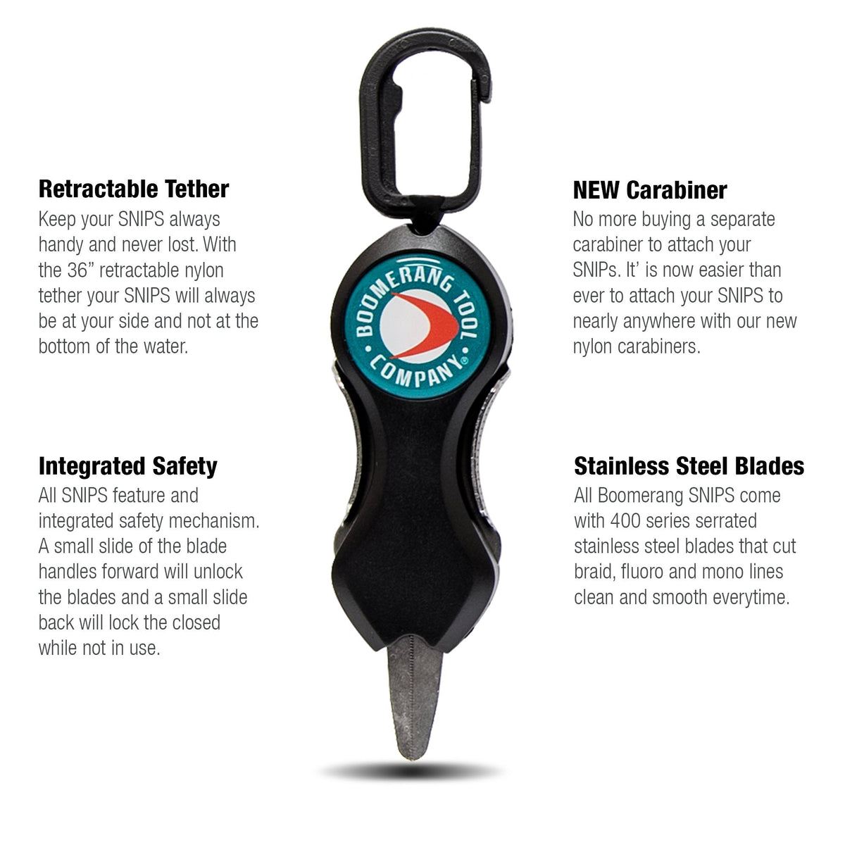 Boomerang Tool Company Long SNIPs with stainless steel blades cutting braid smoothly.